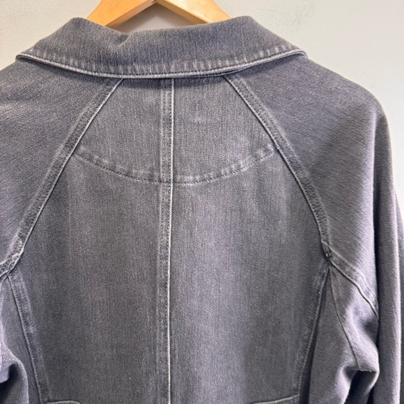 Coldwater Creek Faded Black Snap Button Down Denim Jean Jacket Size Large - Picture 7 of 13